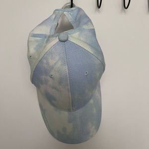 Blue tie dye baseball cap